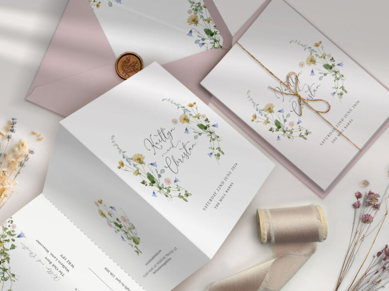 Summer Concertina Wedding Invitation