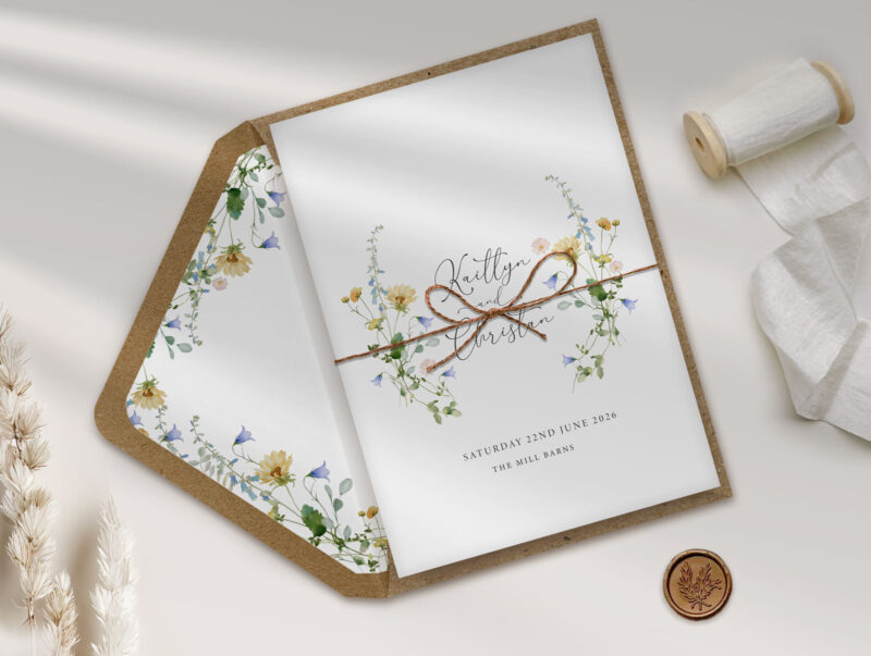 Summer Concertina Wedding Invitation