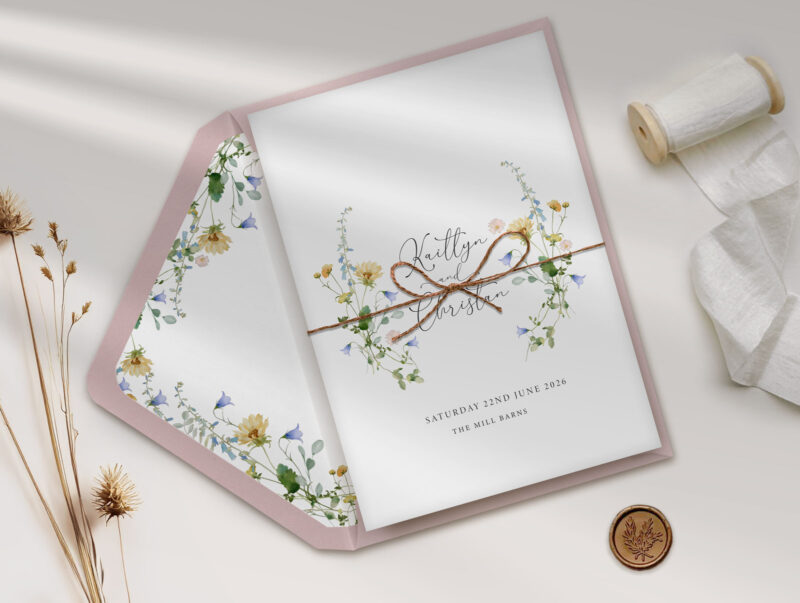 Summer Concertina Wedding Invitation