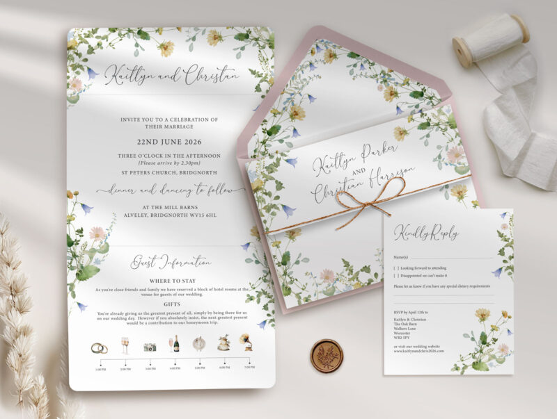 Summer Trifold Wedding Invitation
