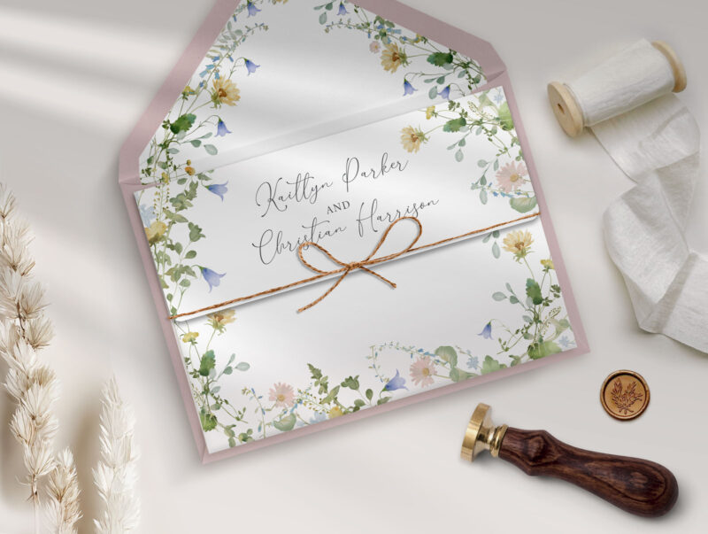 Summer Trifold Wedding Invitation