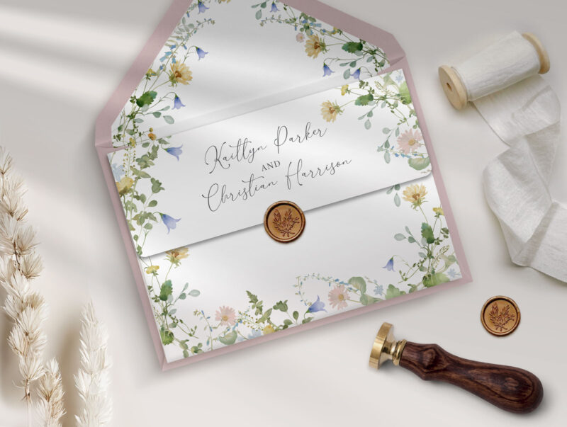 Summer Trifold Wedding Invitation