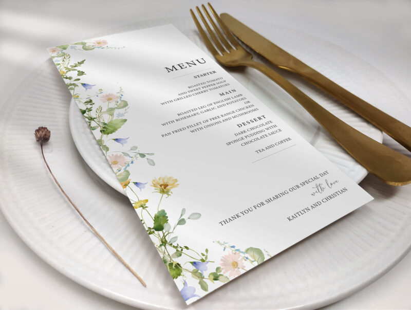 Summer Wedding Menu