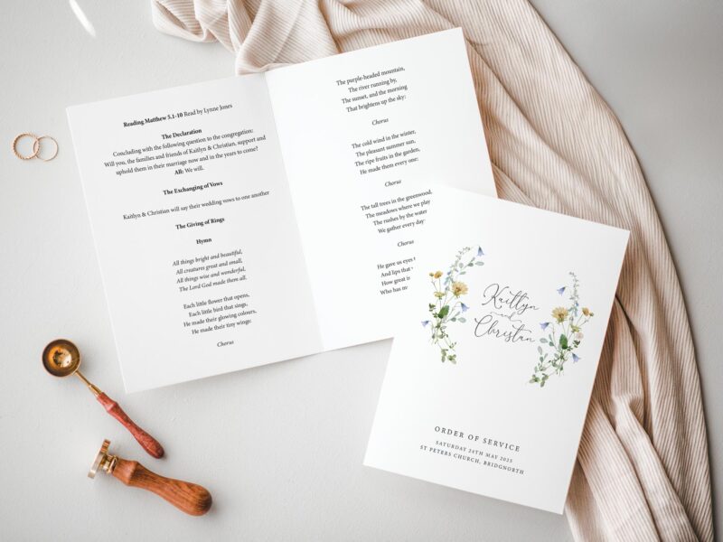 Summer Wedding Order of Service