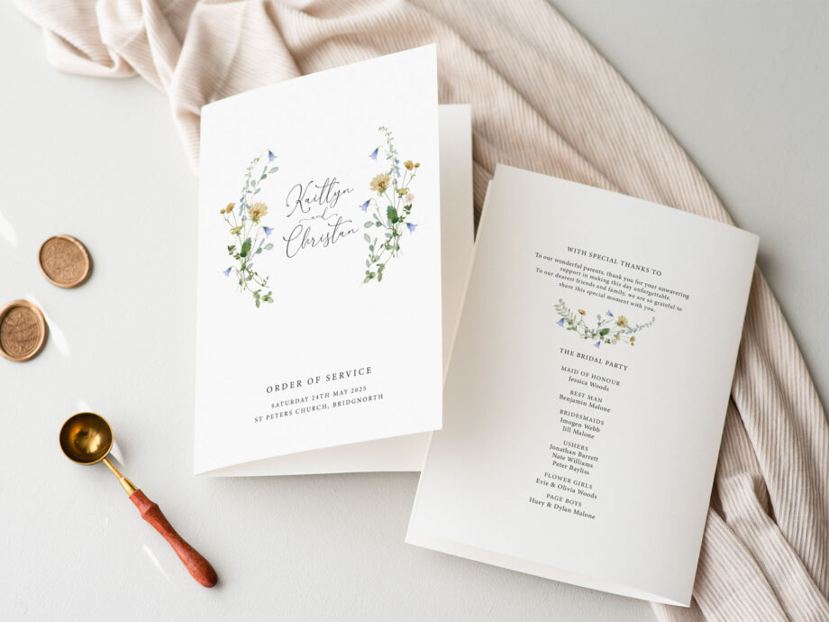 Summer Wedding Order of Service
