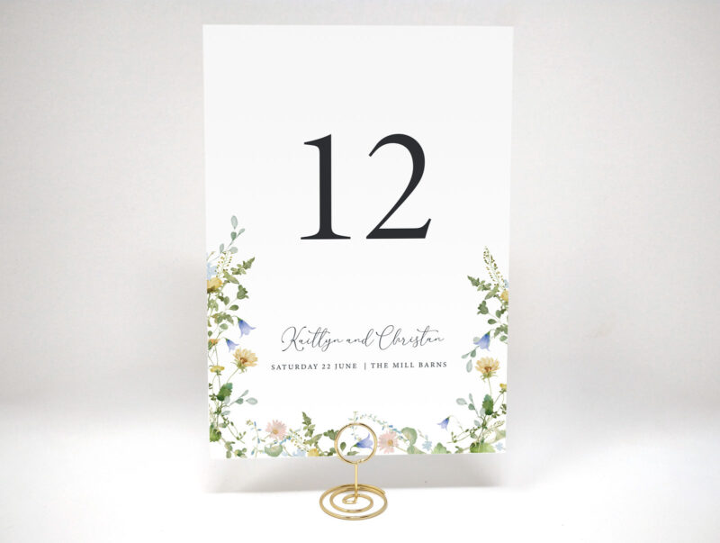 Summer Wedding Table Name
