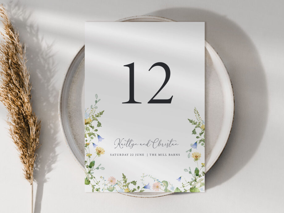 Summer Wedding Table Name