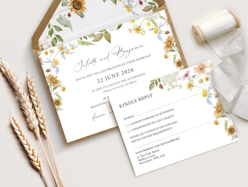 Sunflowers Wedding Invitation