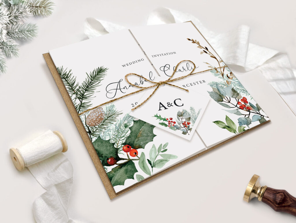 Winter Wedding Gatefold Invitation