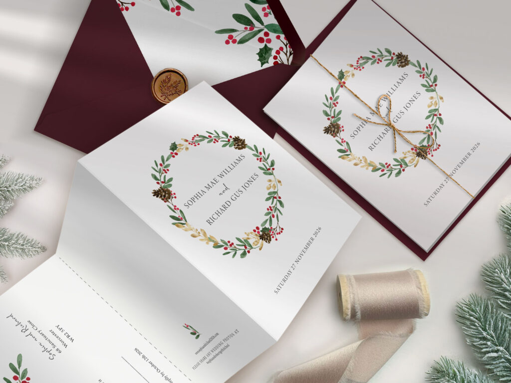 Merriest Concertina Wedding Invitation