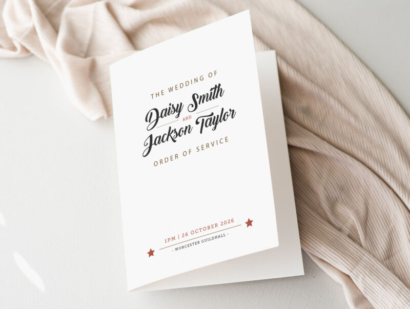 Retro Wedding Order of Service