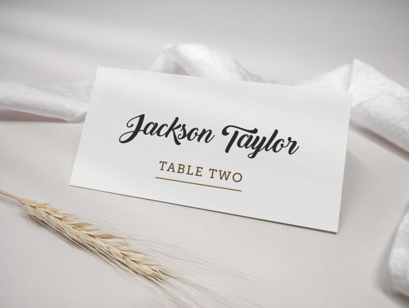 Retro Wedding Place Name Card