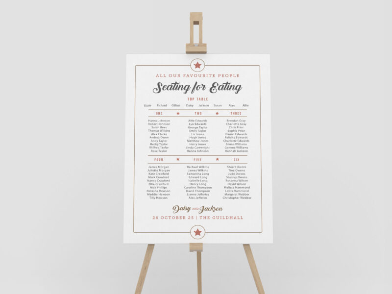 Retro Wedding Seating Plan