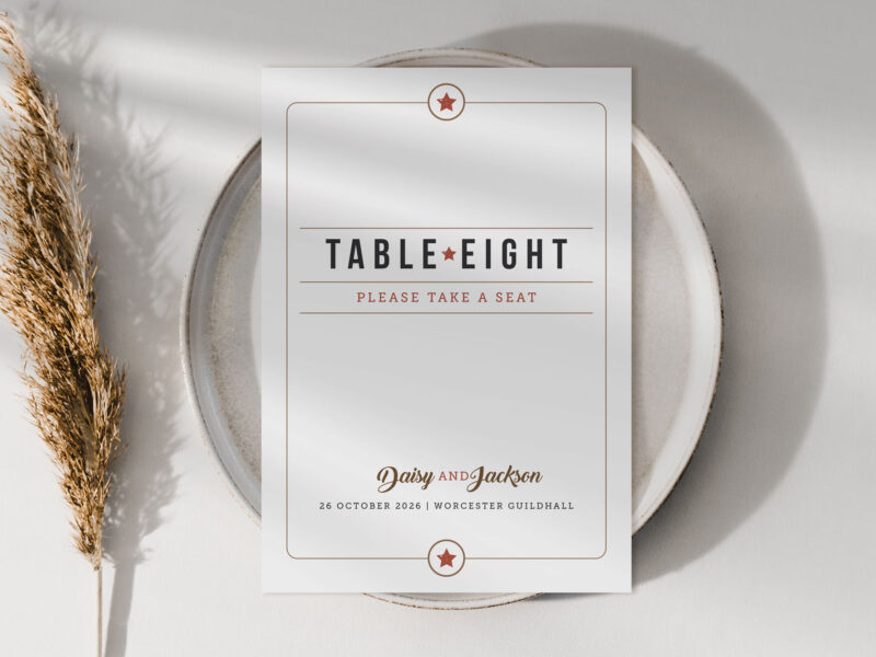 Retro Wedding Table Name