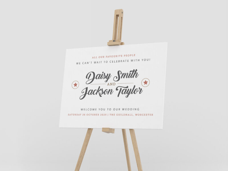 Retro Wedding Welcome Sign