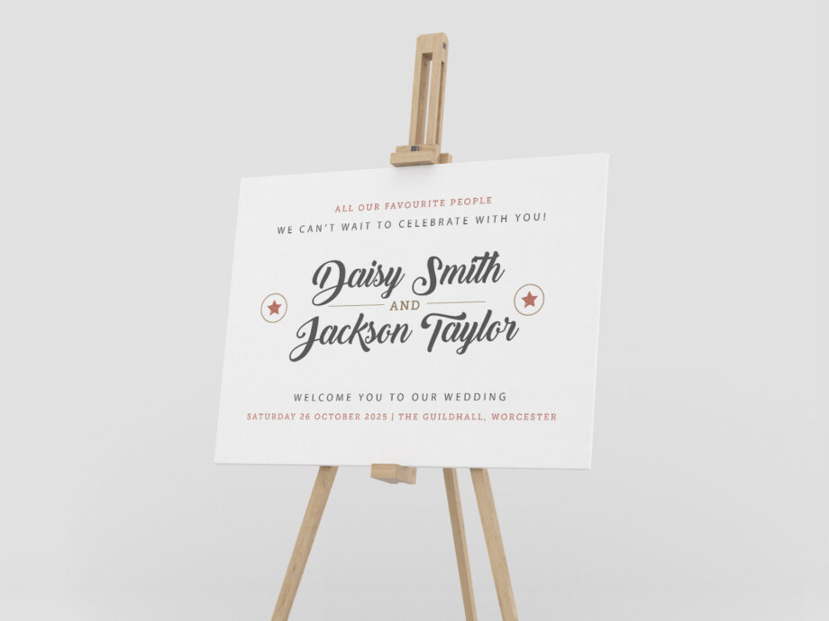 Retro Wedding Welcome Sign