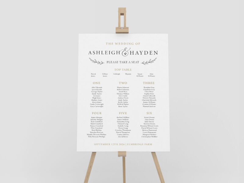 Rustic Wedding Table Plan