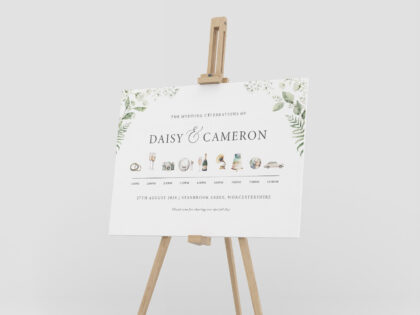 Greenery Wedding Order of the Day Sign